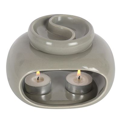 Large Double Well Oil Burner Grey